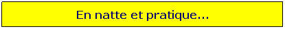 Zone de Texte: En natte et pratique...
